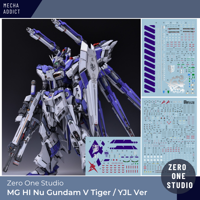 Water Slide Decal MG HI Nu YJL / V Tiger Ver + Base By one Zero Studio