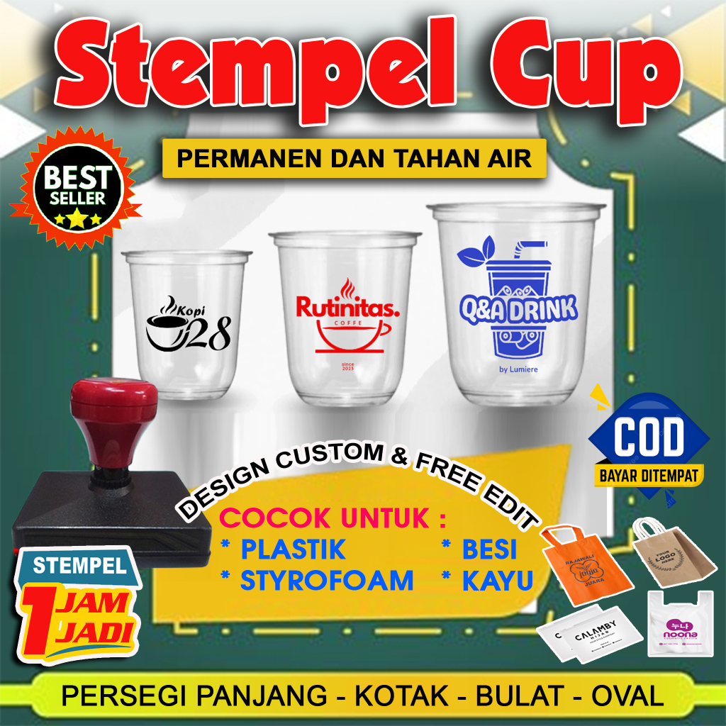 

Stempel Sablon Plastik | Gelas Cup | mika | Kaca | Kayu Bonus tinta 10 ml