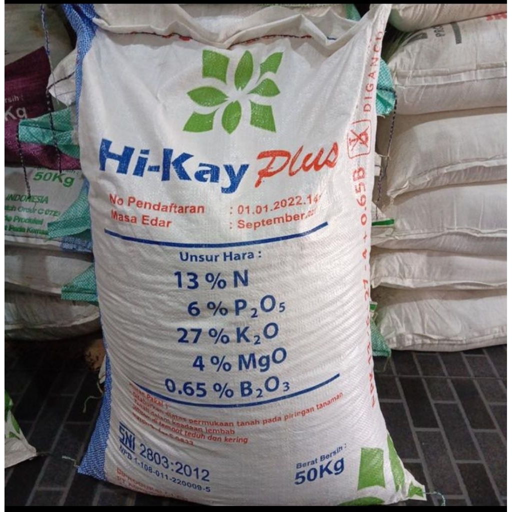 Pupuk NPK Hikay Plus 13-6-27-4+0,65B Original Pabrik 50kg