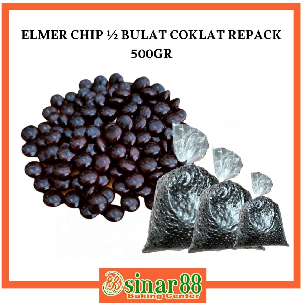 

Elmer Choco Chip Dark 1/2 Bulat 500gr