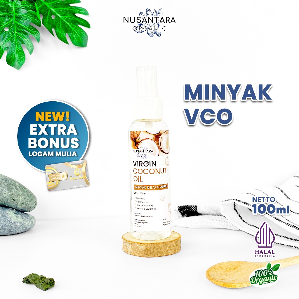 

Nusantara Organic Minyak Kelapa Murni Extra VCO Virgin Coconut Oil Alami Asli Sehat 100ml spray