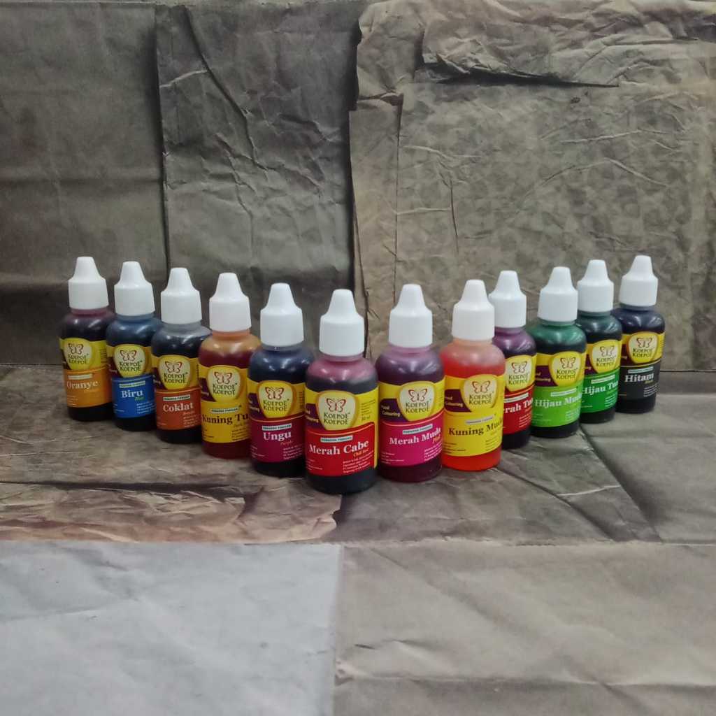 

[ ECER ] PEWARNA MAKANAN KOEPOE - KOEPOE / PEWARNA MAKANAN CAIR 30ML / KUPU KUPU PEWARNA