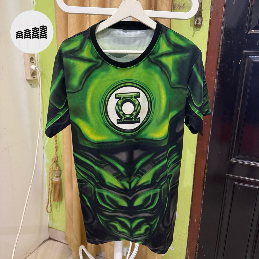Kaos Gym Fitness Ukuran L Green Lantern bekas / second / seken