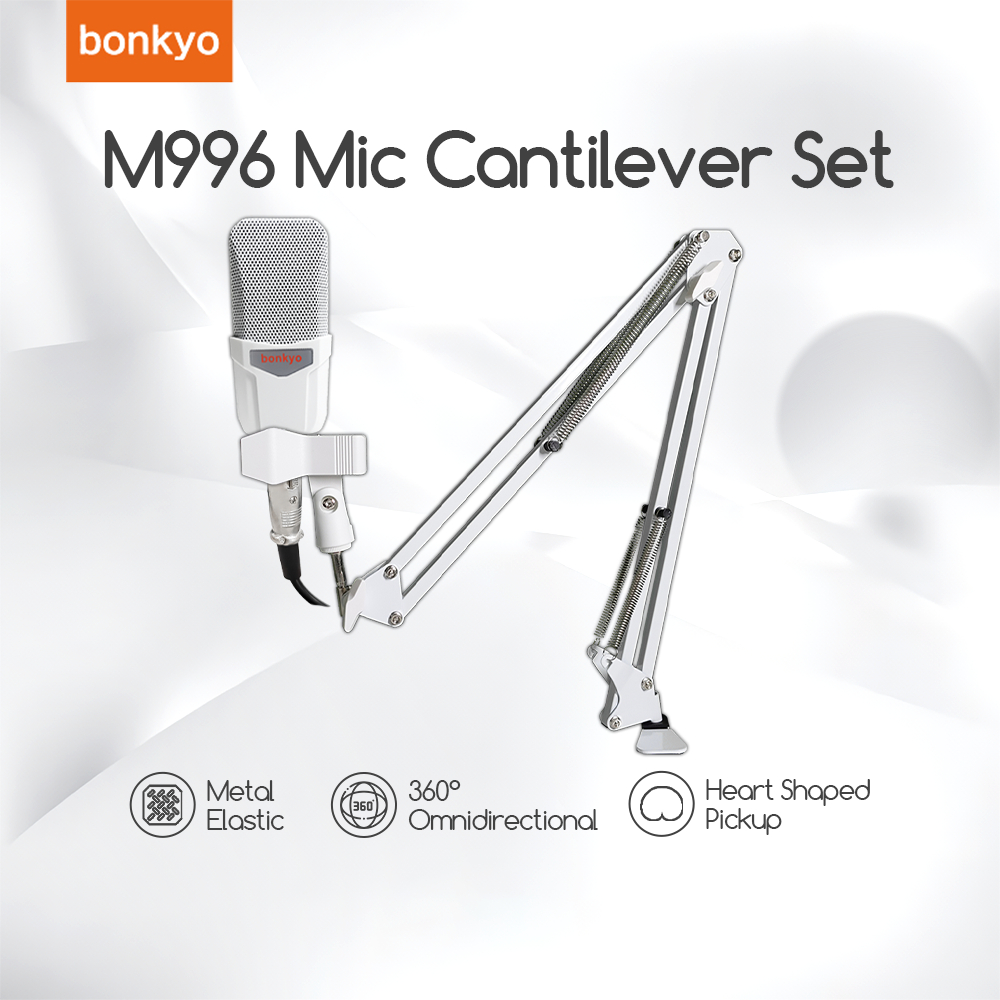 Bonkyo Mikrofon kabel braket kantilever kelas profesional M996, pengumpulan suara fleksibel 360°, an