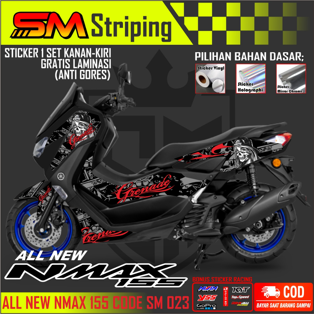 STRIPING MOTOR YAMAHA ALL NEW NMAX 155 STICKER NMAX NEW 155 MOTIF TERBARU STIKER NMAX NEW SM 023