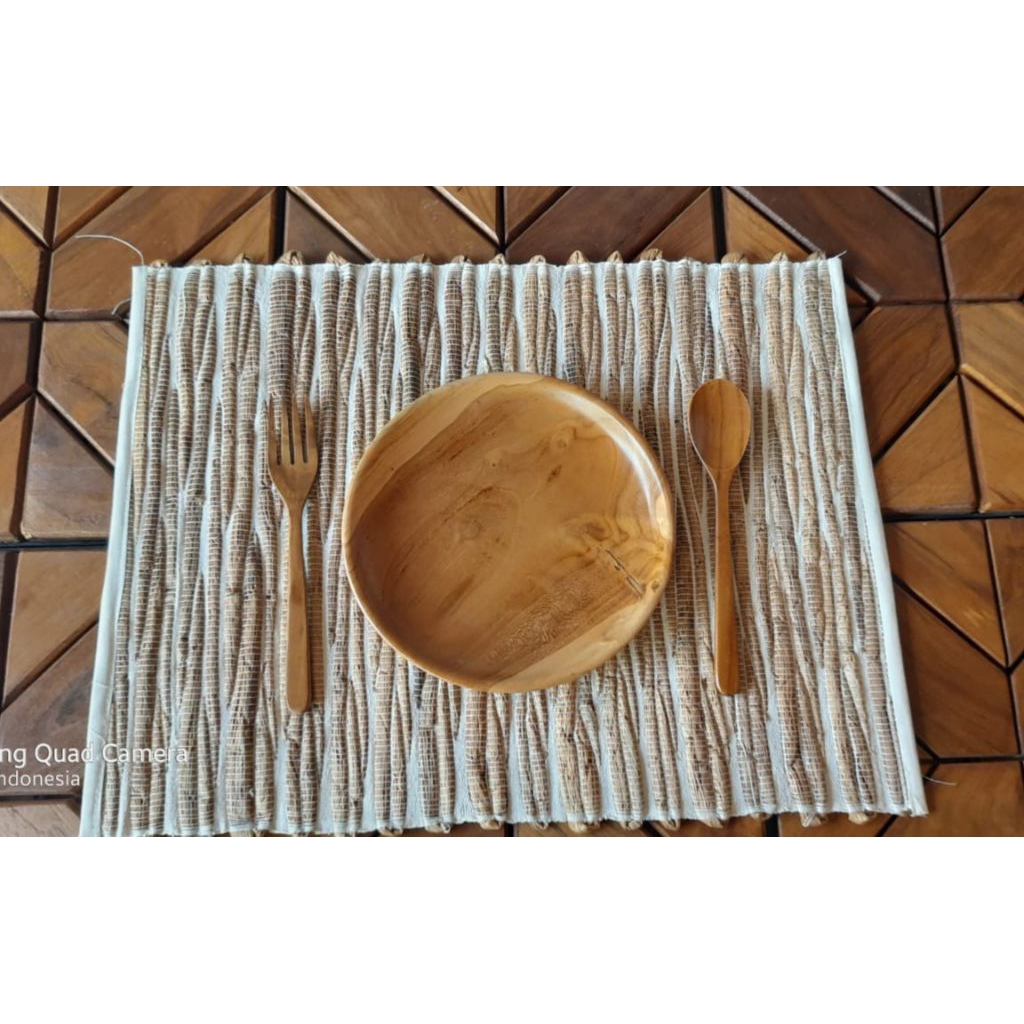 Placemat Tenun Lidi/Tatakan Piring Alas Foto/Taplak Meja Kecil Placemat/Taplak Meja Tenun Lidi/Place