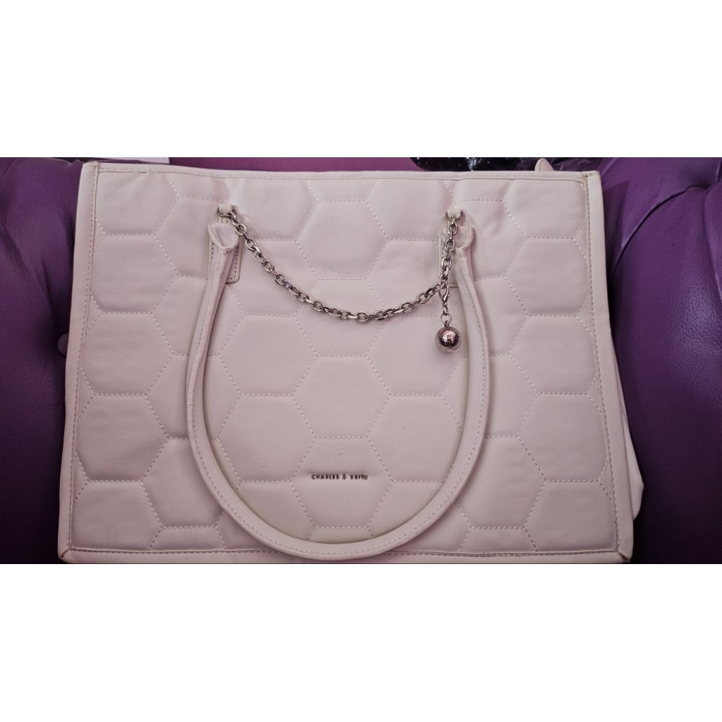 tas putih besar charles n keith