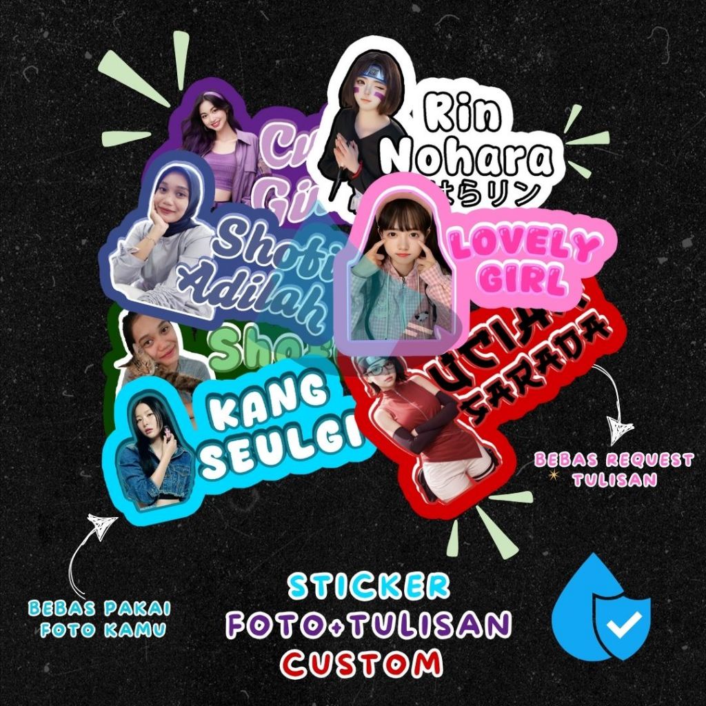 

Sticker Foto+Tulisan Custom
