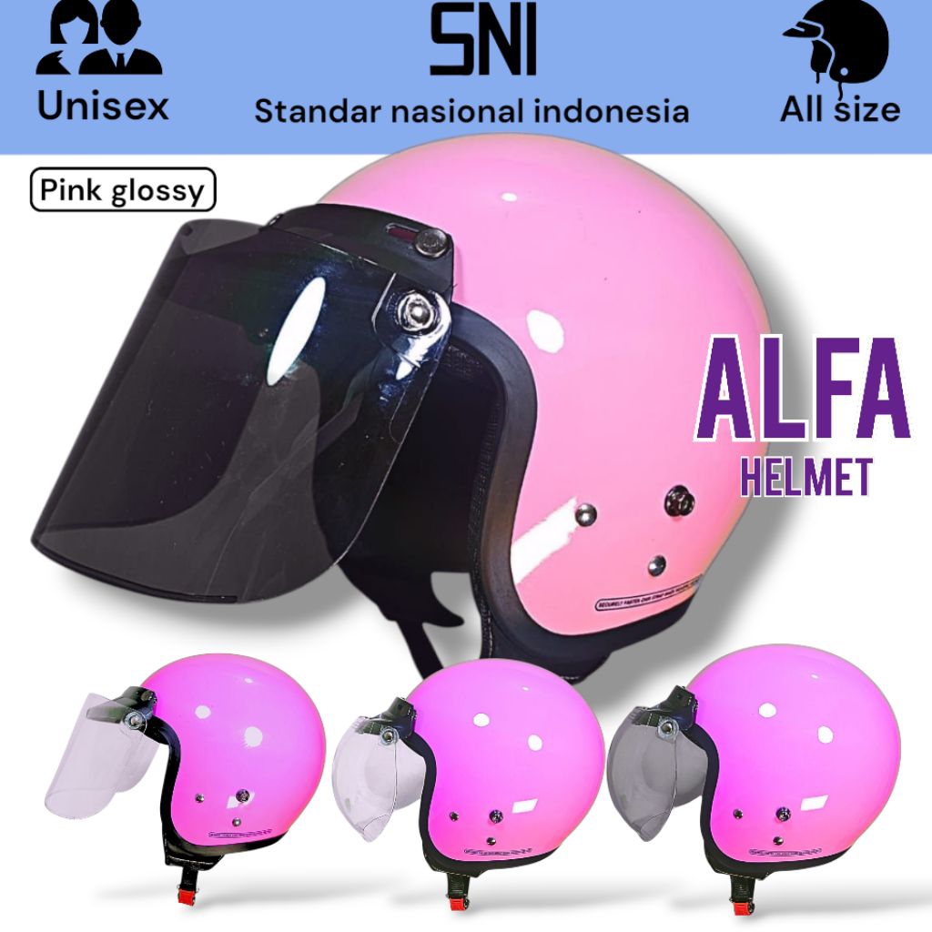 Helm Retro Cargloss / Helm Model Cargloss Dewasa #PINK GLOSSY #COWO CEWE DEWASA || FREE VISOR