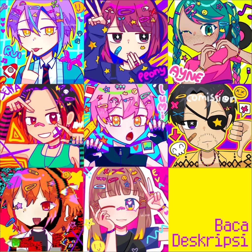 Art Commission Anime Vibrant pop art decora style