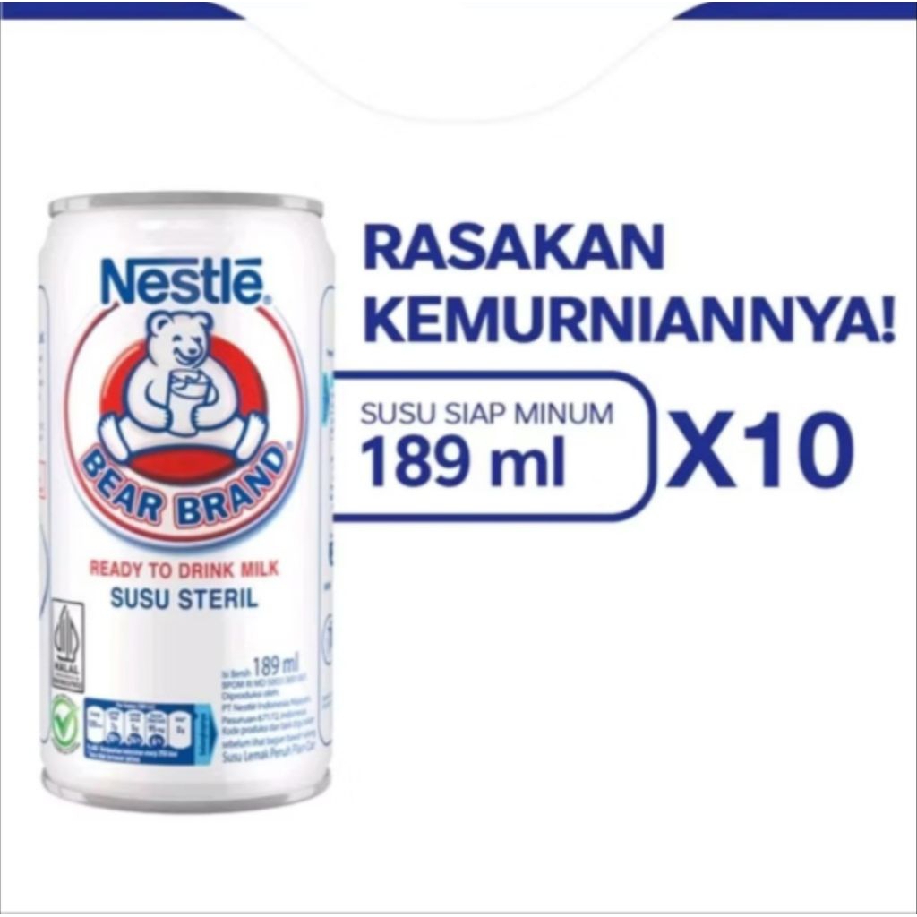 

Bear Brand susu kaleng susu beruang susu steril 189ml x 10 pcs