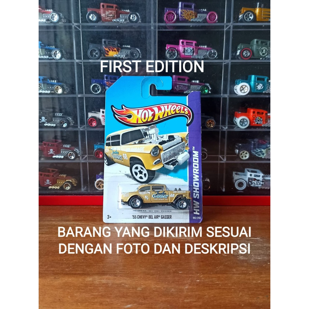 Hot Wheels 55 Chevy Bel Air Gasser TUSKE Gold First Edition Showroom 2013