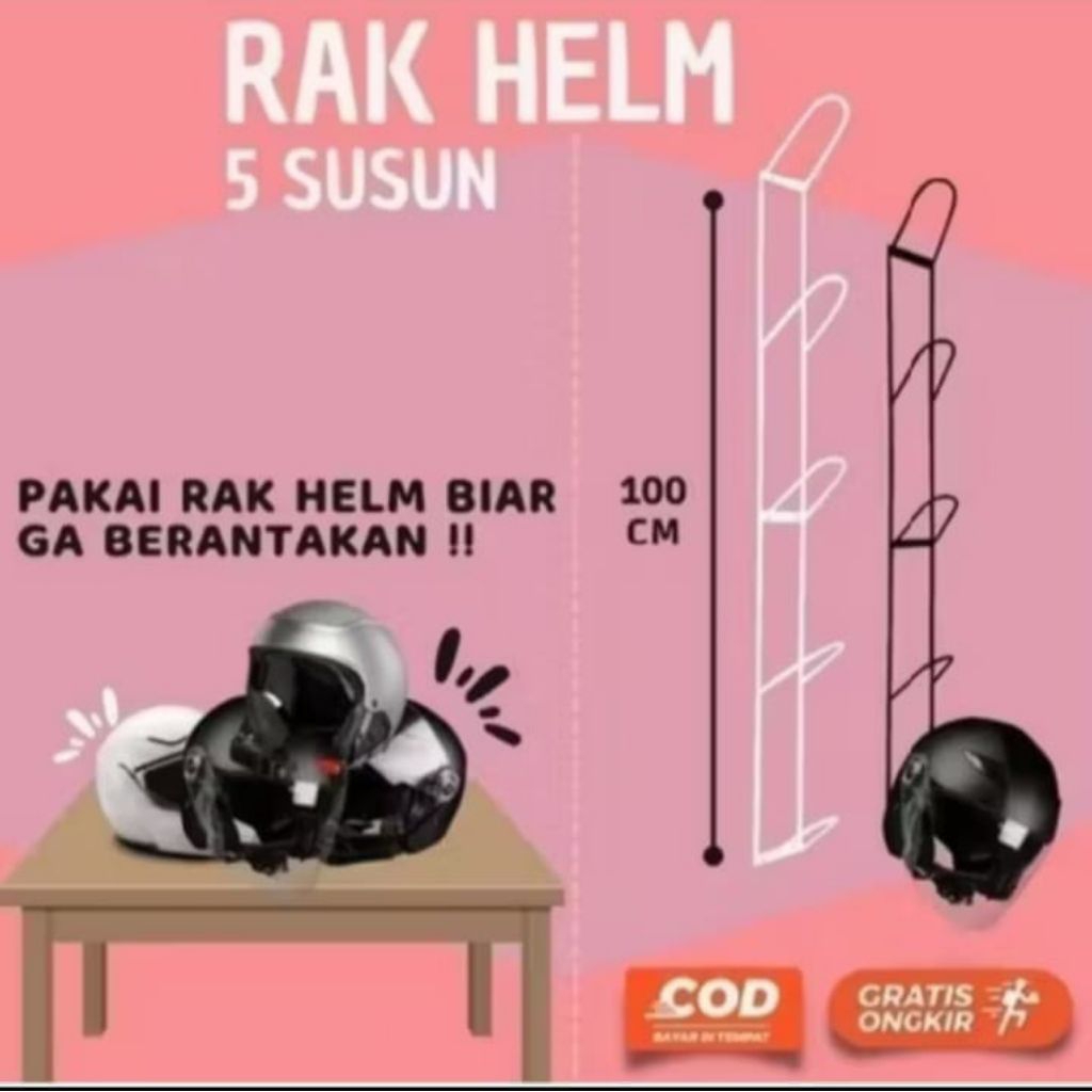 RAK HELM / RAK HELM GANTUNG / RAK HELM DINDING / RAK HELM TEMPEL / RAK HELM SERBAGUNA