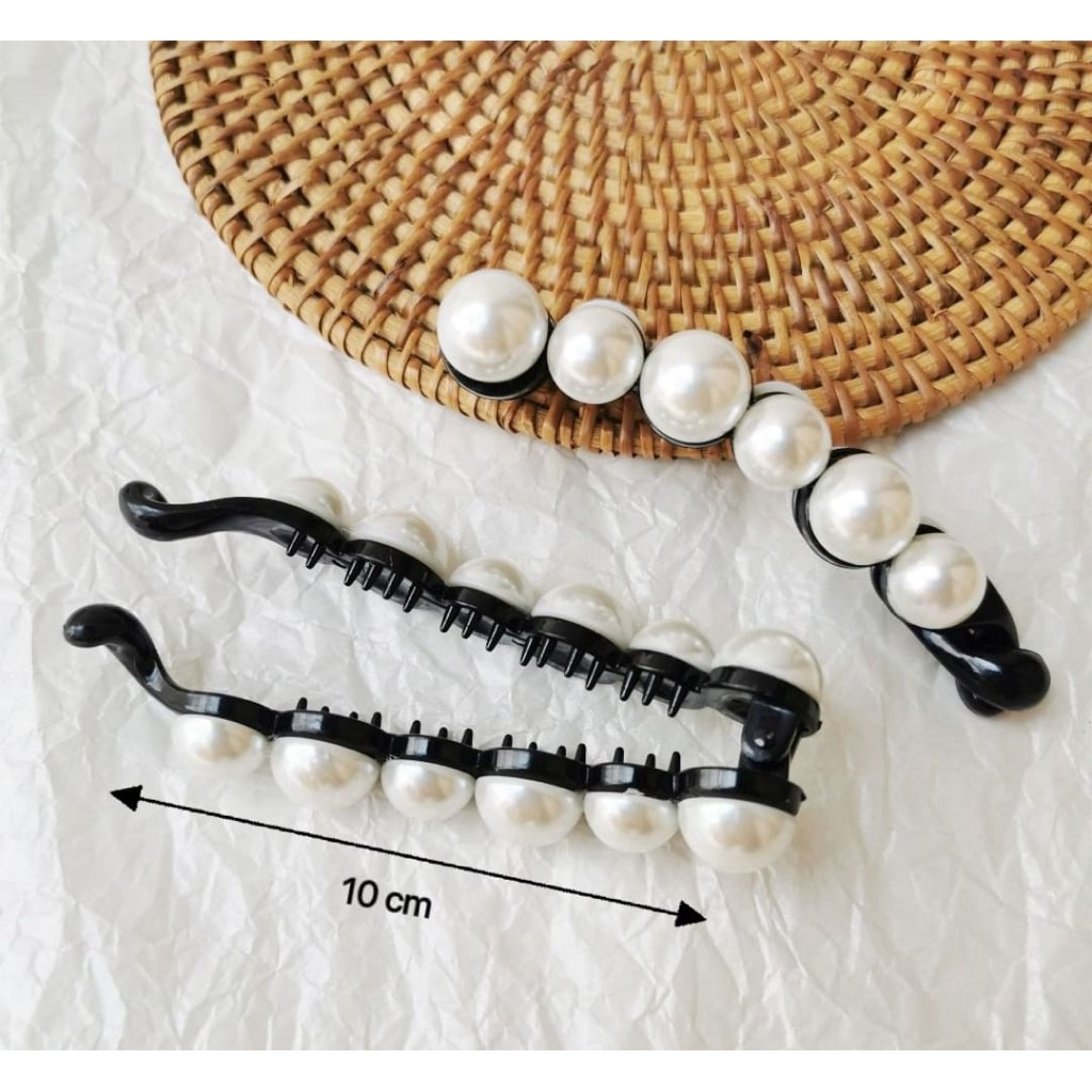 TNstore_ Jepit Rambut Pisang Mutiara Korea Premium