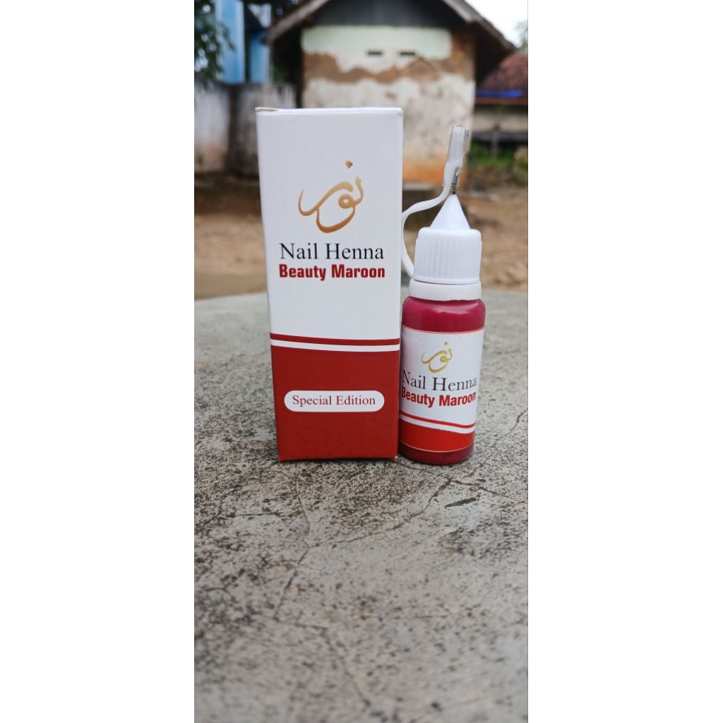 Henna kuku muslimah warna maroon
