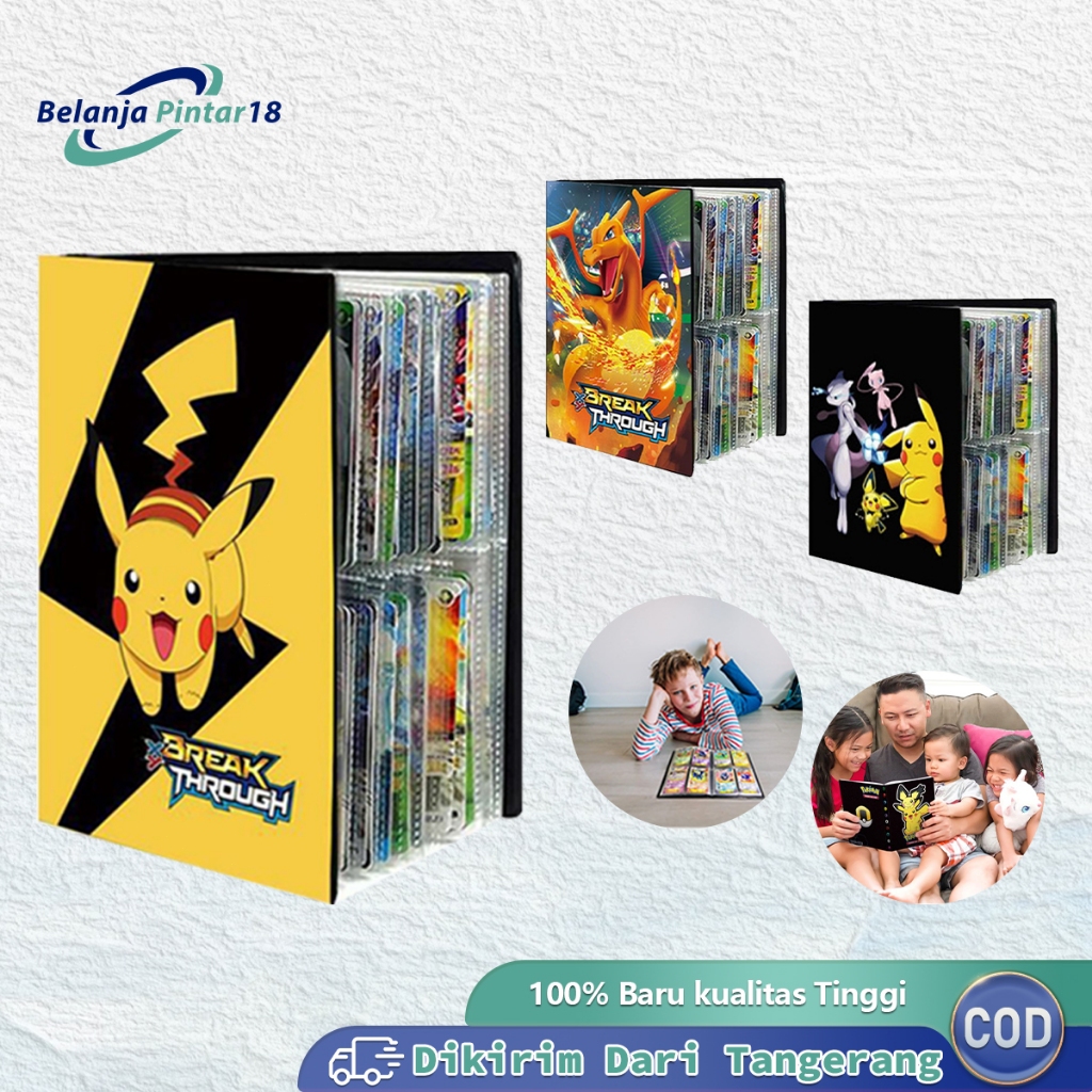 

240pcs Album Kartu Pokemon Kartu Game Pokemon Cards Holder 4 Pocket Binder Folder Album Book