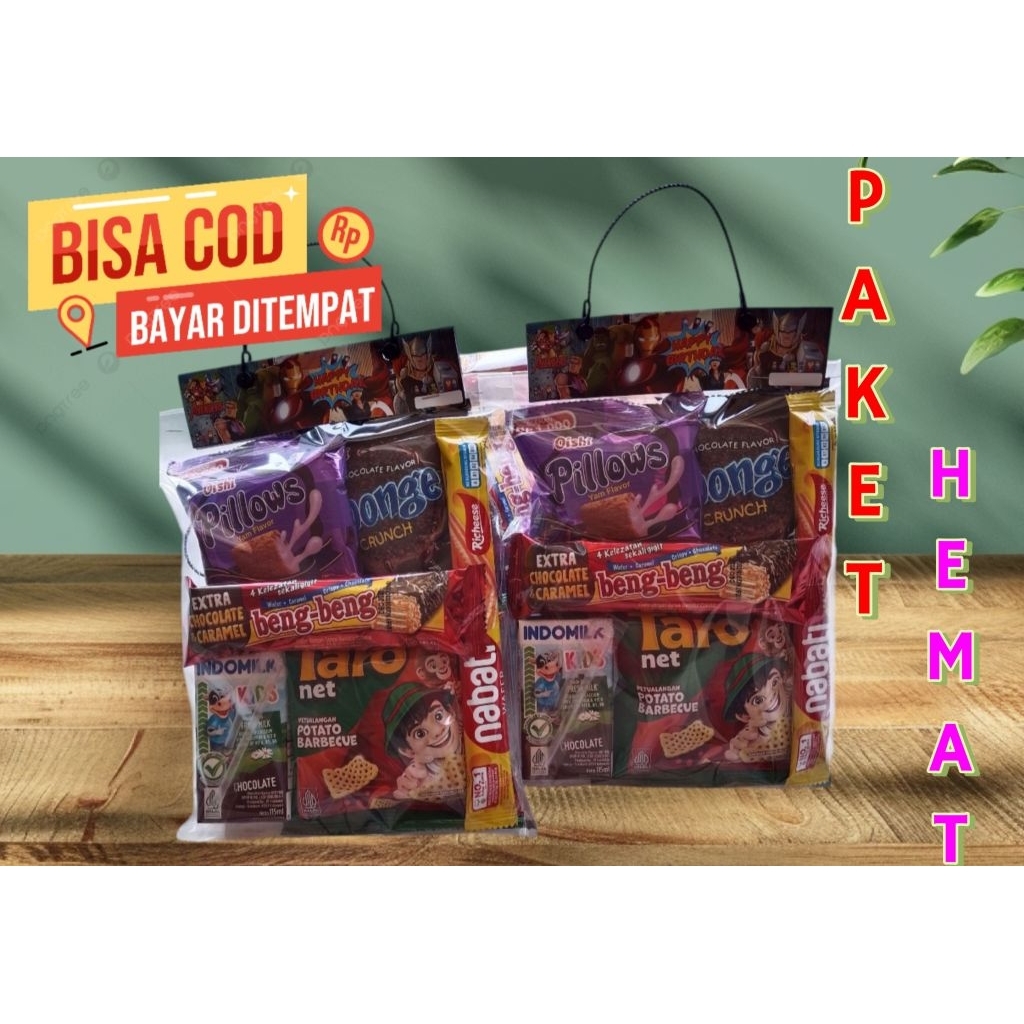 

PAKET SNACK ULANG TAHUN ANAK 1 BUNGKUS BINGKISAN HAMPER ULTAH ( 6 varian) Hadiah