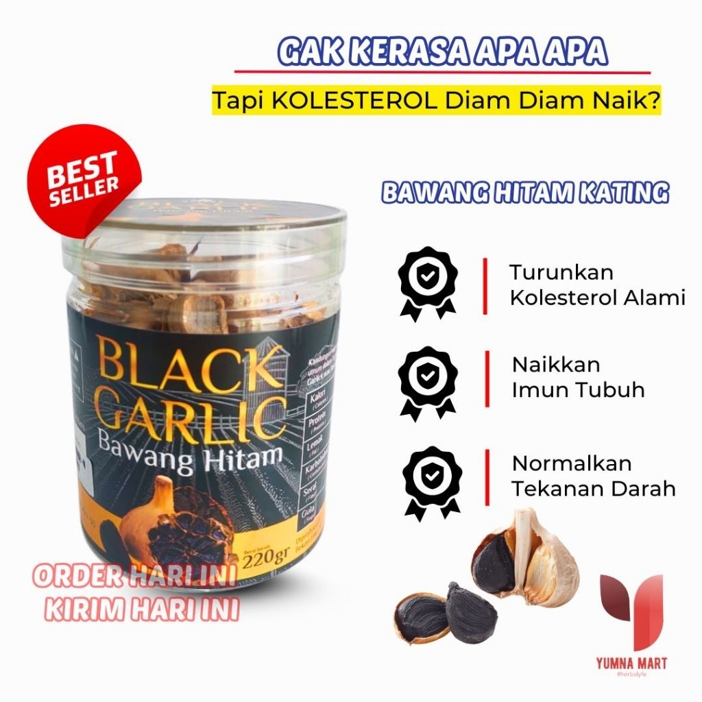 

Garlic Hitam Bawang Kating Kolesterol Herbal 100gram Murah Enak Manis