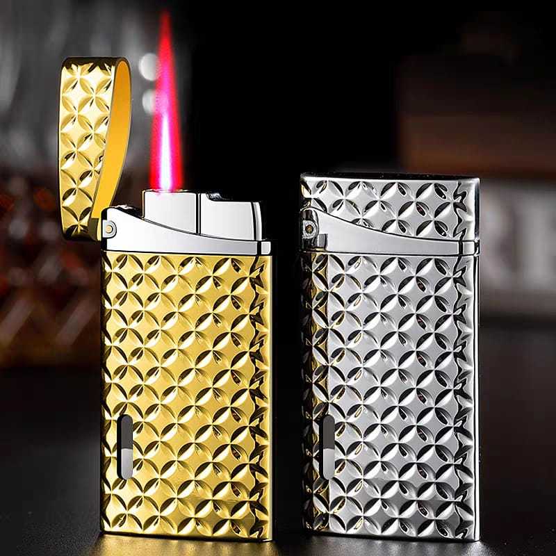 Korek Gas Api Las Modern Lighter Butane Gas Lighter Metal Turbo Lighter Red Flame Unusual