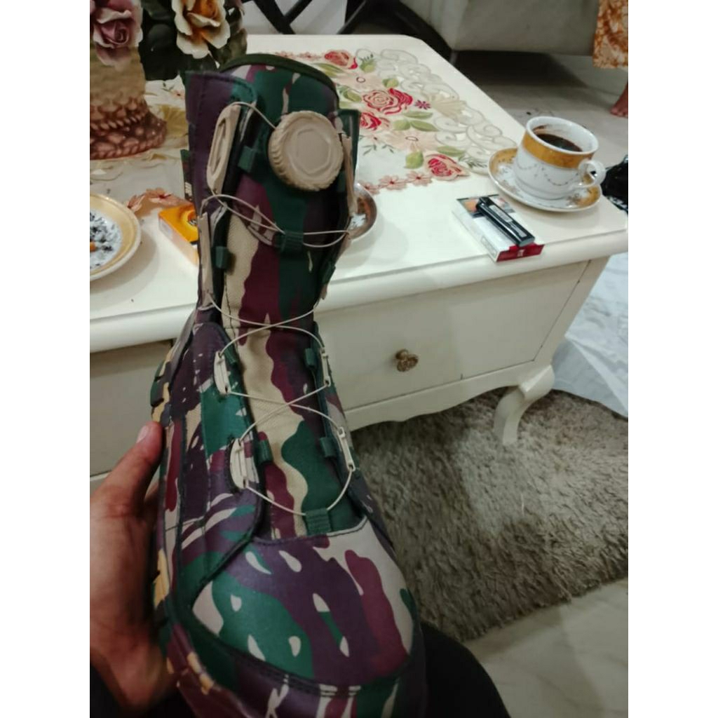 sepatu pdl tali putar loreng TNI KOPASSUS