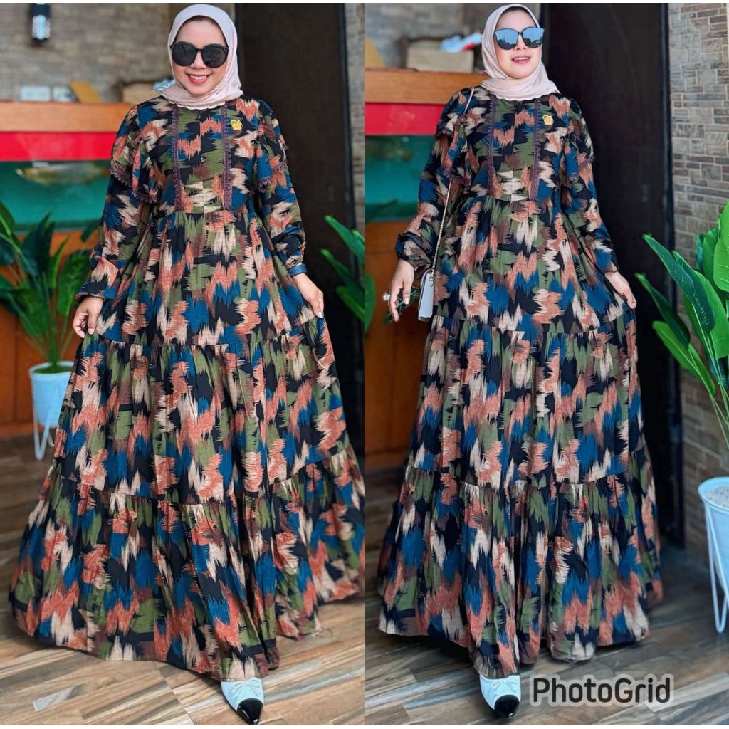 Terbaru Gamis katun rayon Zakia bkk bangkok/Gamis katun rayon premium turki/Gamis busui resleting de