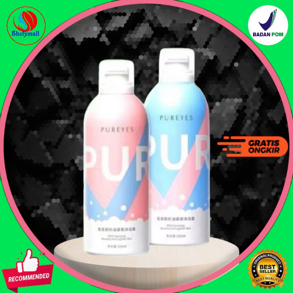Pureyes Milk White Shower Gel - Sabun Mandi Pemutih Instan dengan Ekstrak Susu 2 Varian (Biru & Pink