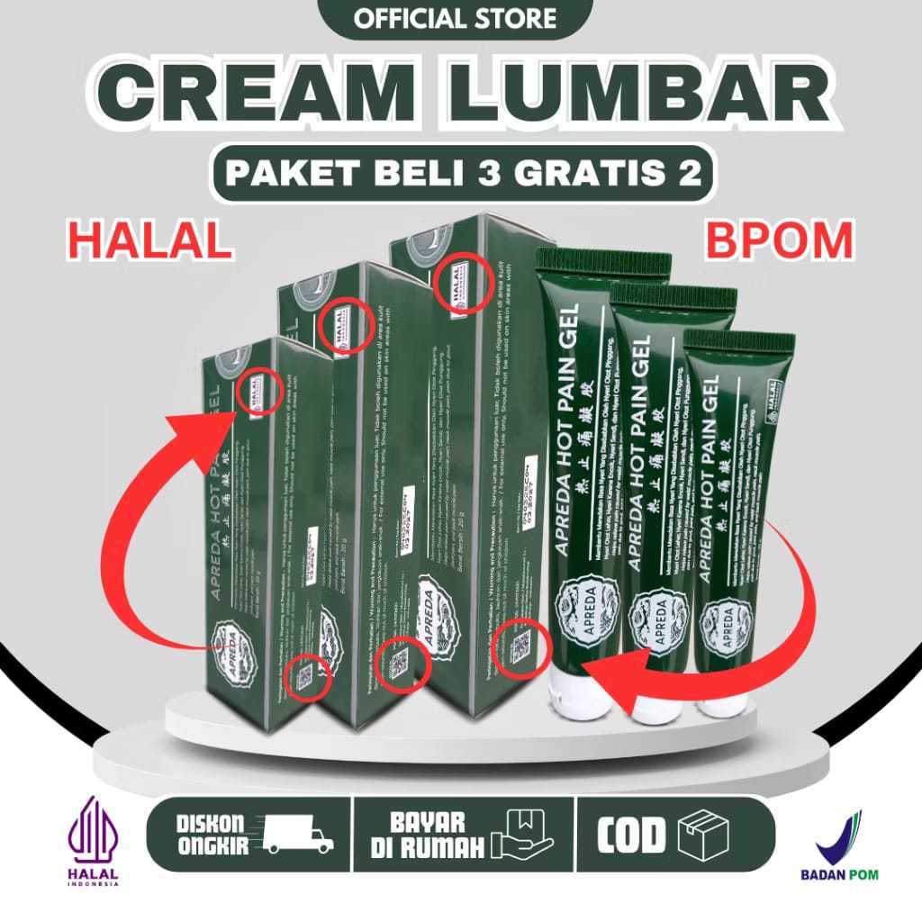 3 PCS Murah Creaam Salep LUMBAR SPINE COOLING GEL Atasi Nyeri Otot Sendi Rematik Asam Urat Ampuh