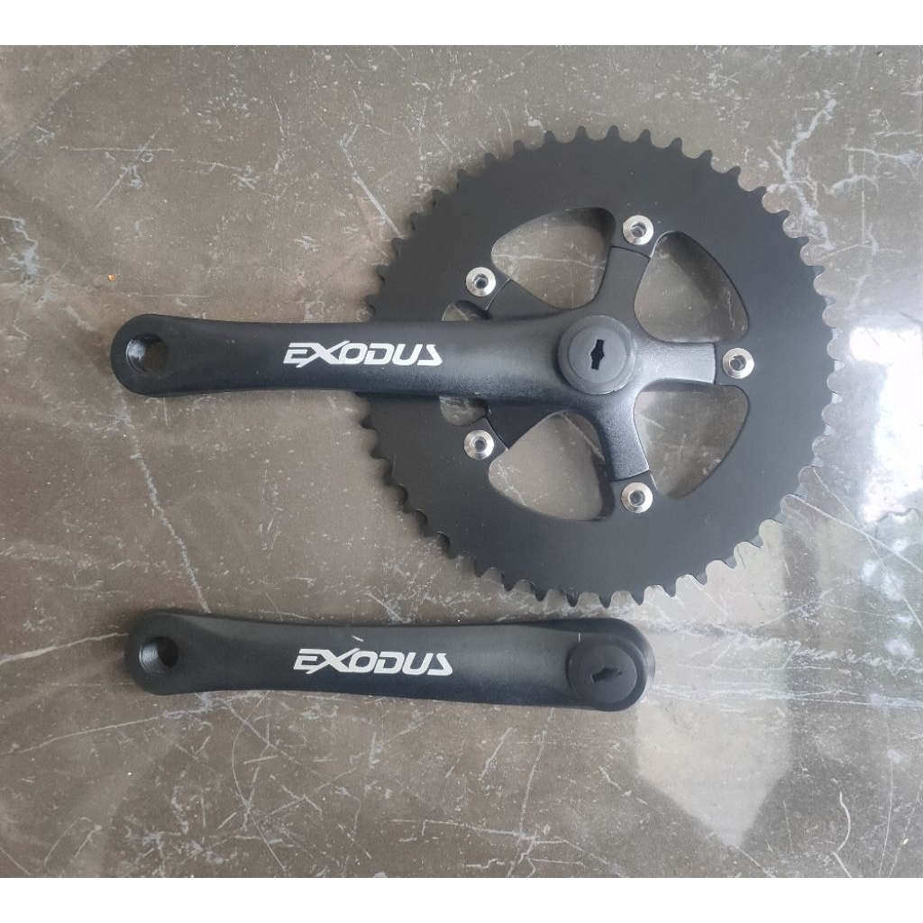 crank single speed exodus 46t alloy hitam sepeda lipat fixie mtb