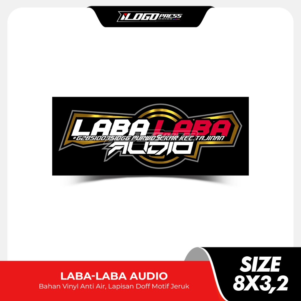 

LABA LABA AUDIO - Stiker Sound System Bahan Vinyl Premium Anti Air Doff Motif Jeruk
