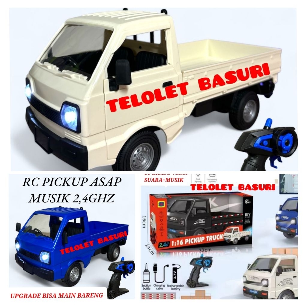 Mobil Remote Control RC Carry Pickup Suara Mesin Keluar Asap Box Mainan Remot Kontrol 2,4Ghz UPGRADE