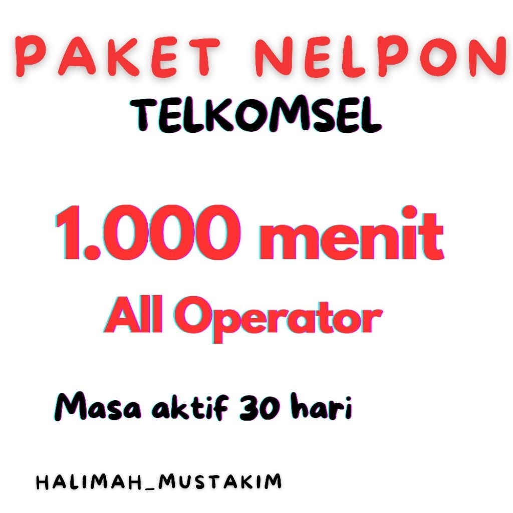 Paket Nelpon murah (TM)Telkomsel AS Simpati 1000 menit All Operator berlaku 30 hari | Paket nelpon t