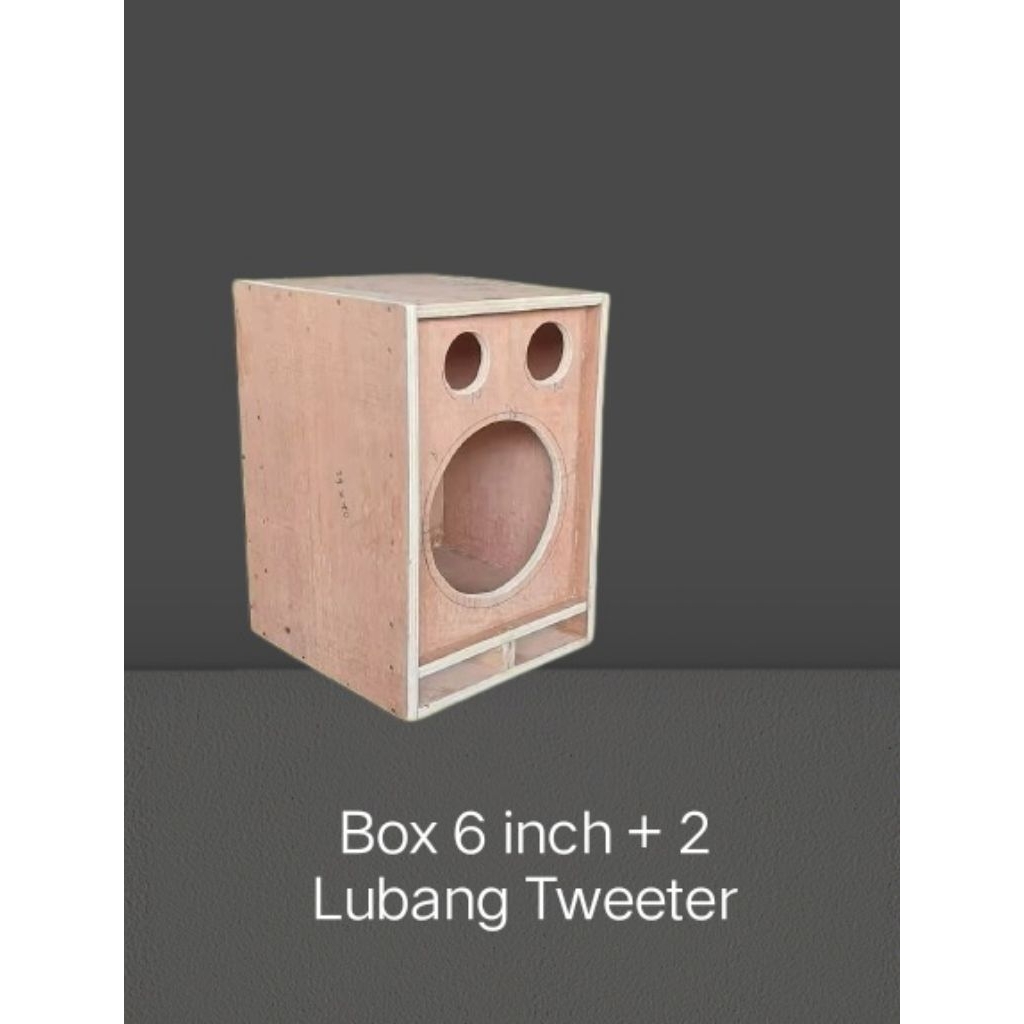 Box Speaker 6 inch Single + 2 Lubang Tweeter 3 inch
