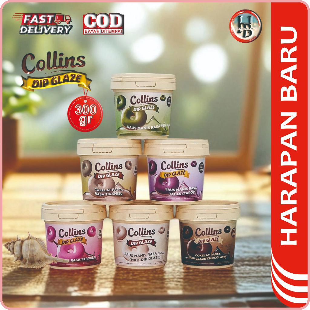 

COLLINS Dip Glaze 300gr - Saus/Selai Manis - Toping Donut - Pembuatan Kue - Baking - Dekorasi.