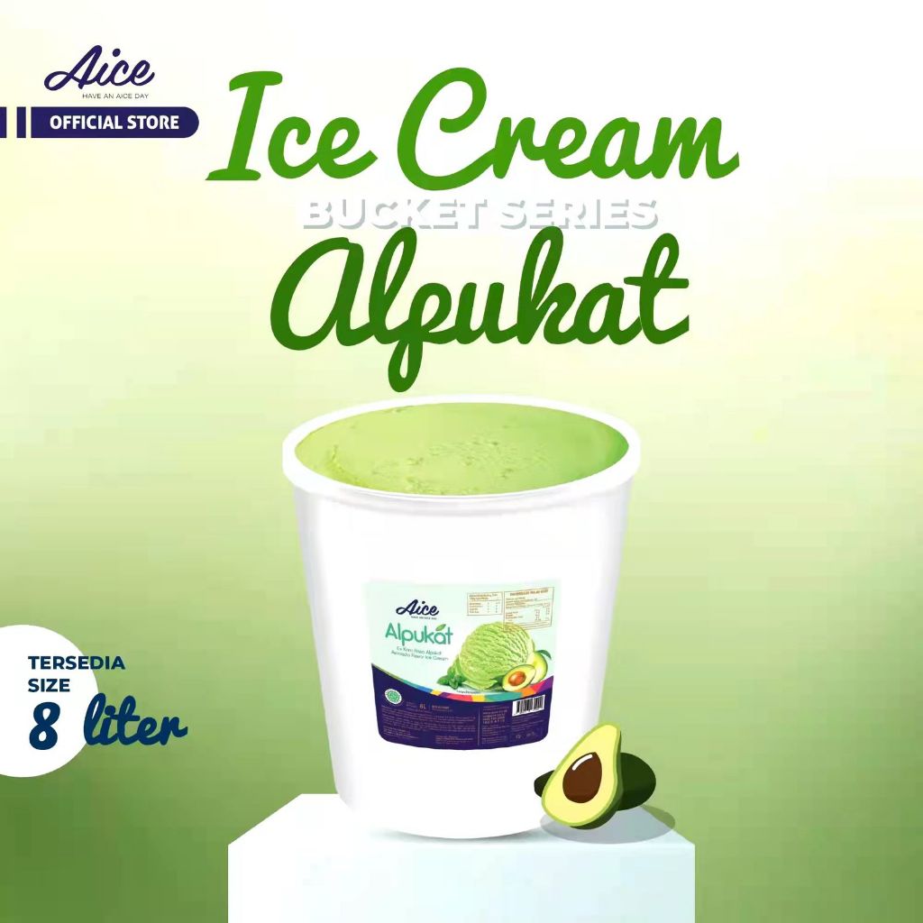 

AICE ICE CREAM AVOCADO BUCKET SERIES 8 LITER - ESKRIM ALPUKAT EMBER 8 LITER