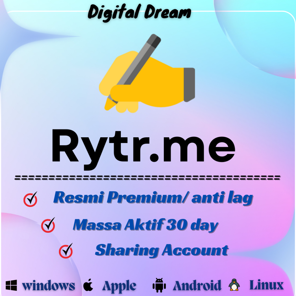 Rytr Premium*[MONTHLY]* Pembuat Konten Penulis AI Terbaik & Akses Premium Asisten Penulisan