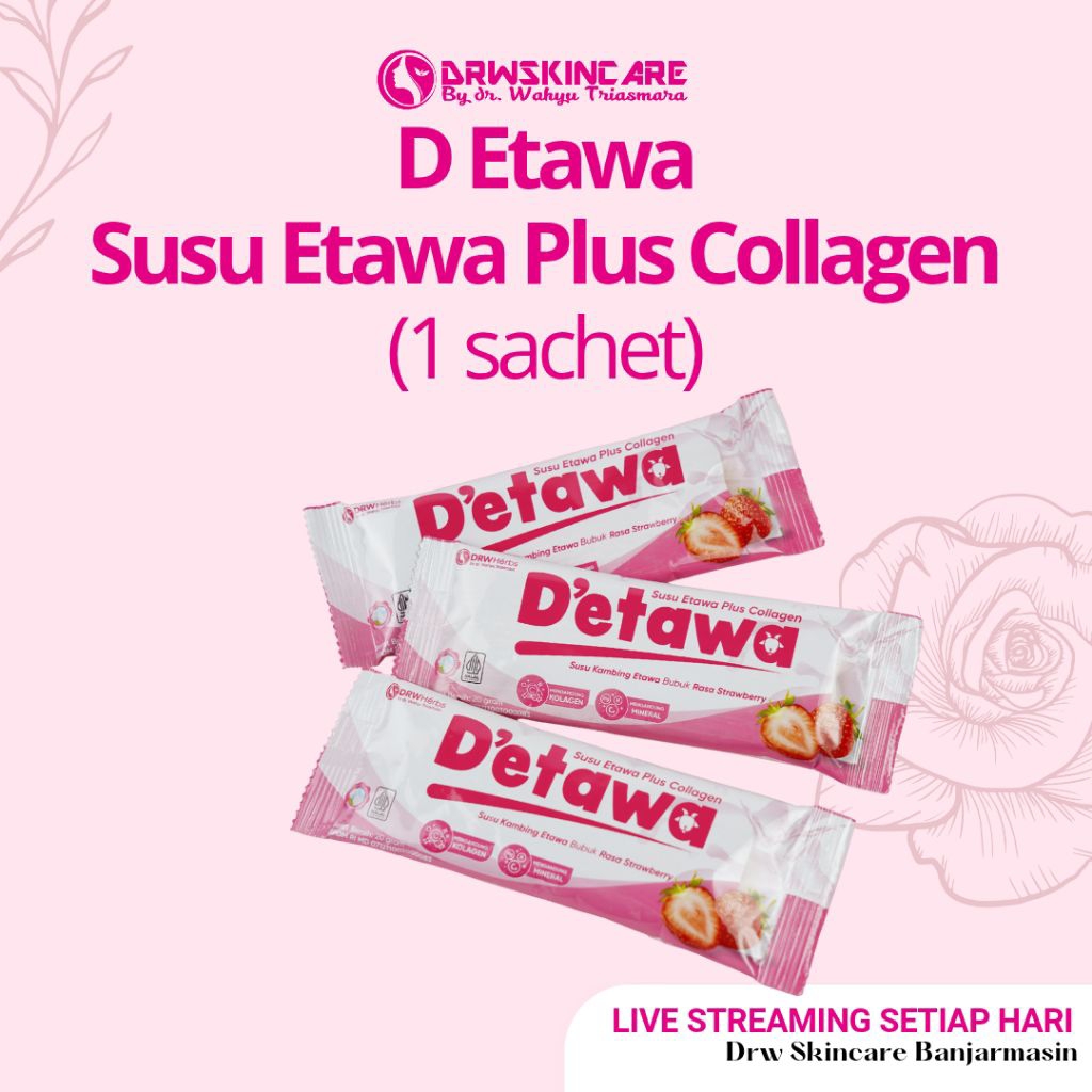 

Drw Skincare - D Etawa ( 1 Sachet) Susu Etawa Plus Collagen Rasa Strawberry