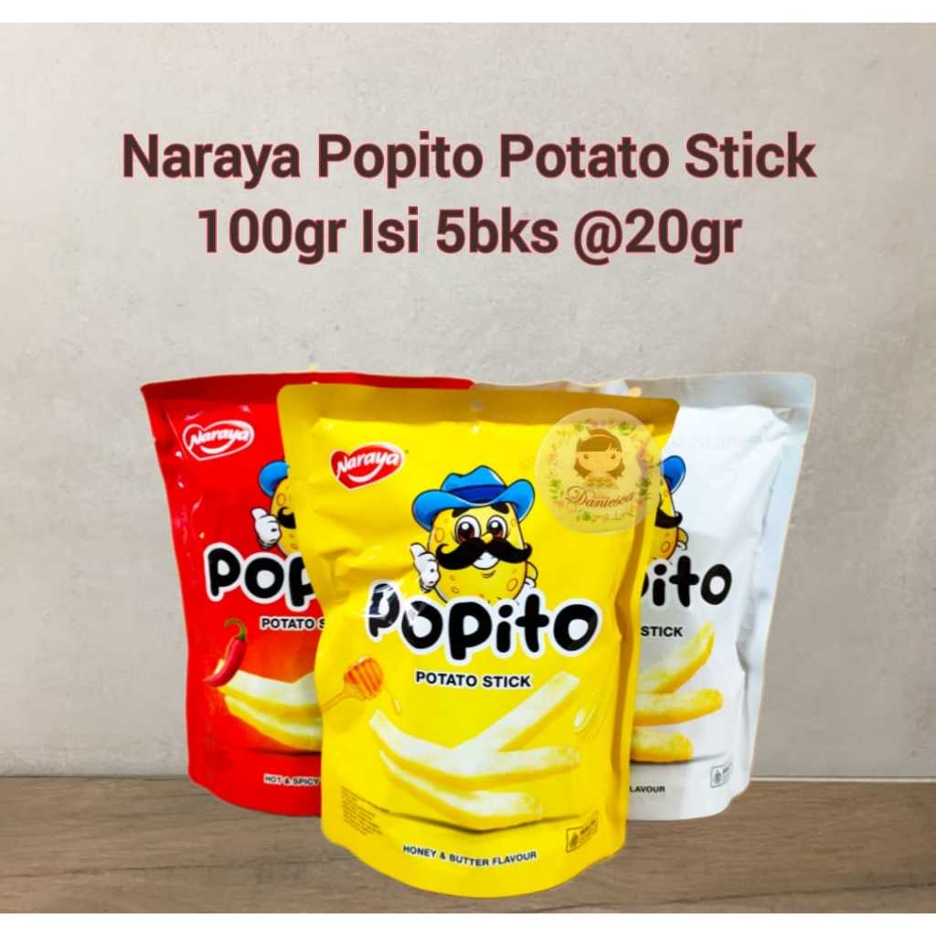 

Naraya Popito Potato Stick 100gr Isi 5 bks (ds bgr)