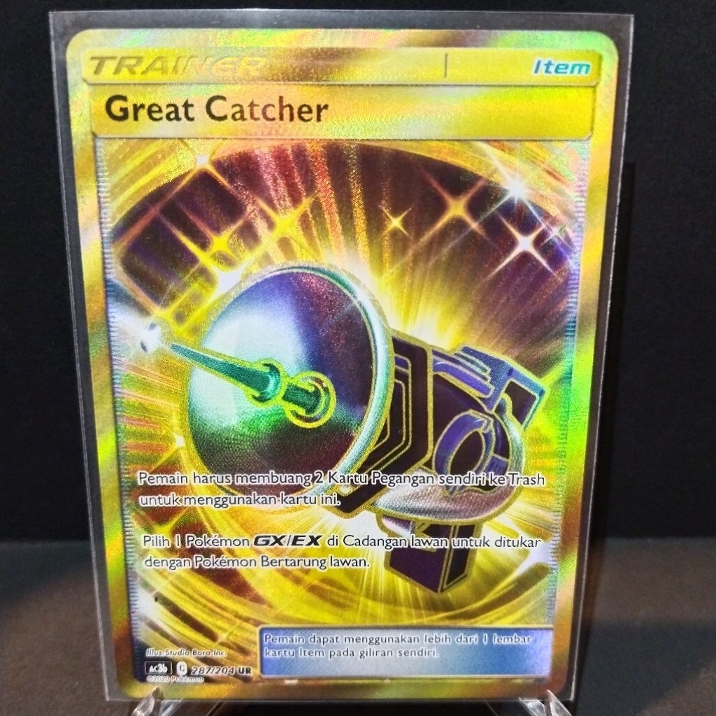 Great Catcher UR AC3b 287/204. Item. Matahari & Bulan Koleksi Tag Team. Kartu Pokemon Pokemon Card