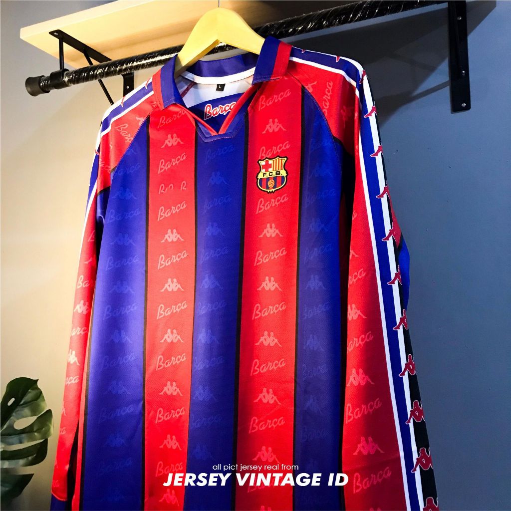 JERSEY RETRO BARCELONA 1995 HOME LENGAN PANJANG | JERSEY VINTAGE CLASIC | BISA COD