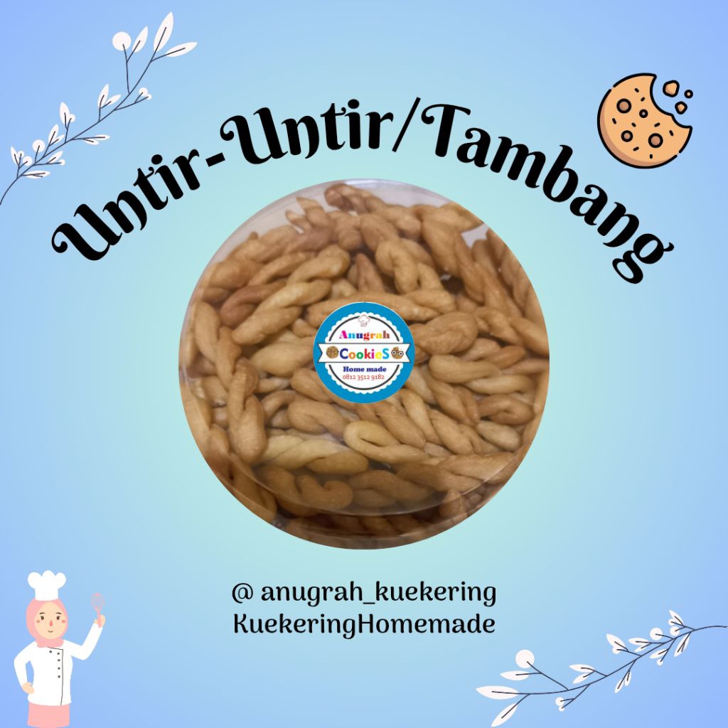 

Kue Kering Untir-untir Mini / Tambang Mini KEMASAN TOPLES UKURAN 250 gr
