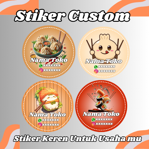 

STIKER / STIKER LABEL / STIKER COSTUM / STICKER LABEL / STICKER / STIKER MAKANAN \NAMA TOKO / CETAK STIKER LABEL\STIKER SUSHI\STIKER DIMSUM\STIKER LUCU\STIKER UNIK