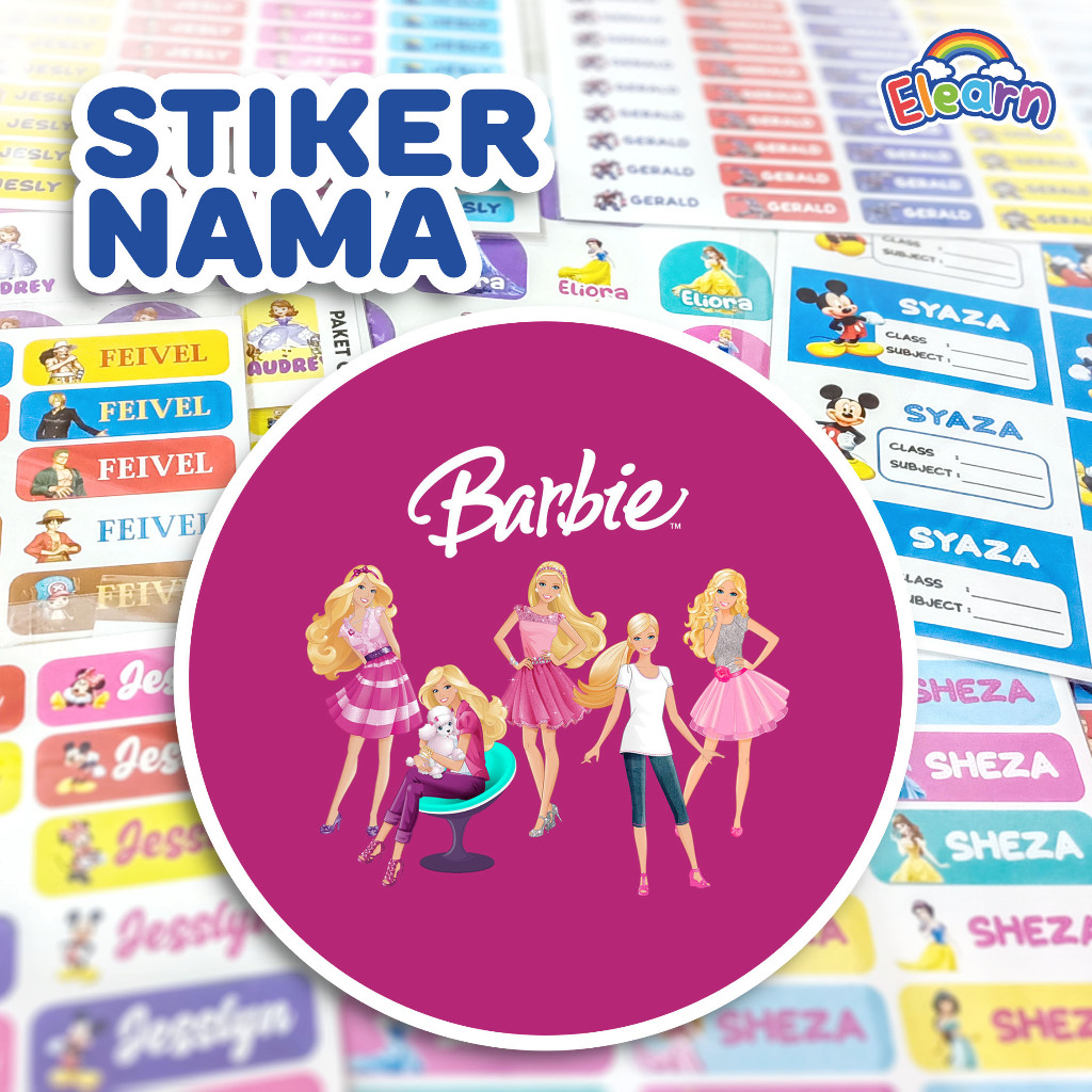 

Sticker Nama Anak Lucu/ Sticker Nama Unik/ Sticker Nama Custom Barbie (BRB-01)