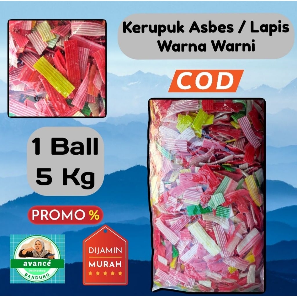 

Kerupuk Asbes / Lapis Mentah Warna Warni 1 Ball (5 Kg)