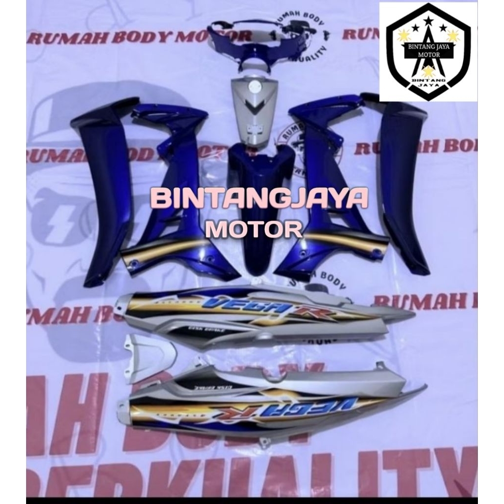 cover body Yamaha Vega r new silver biru fullset body Vega r new 2006-2007