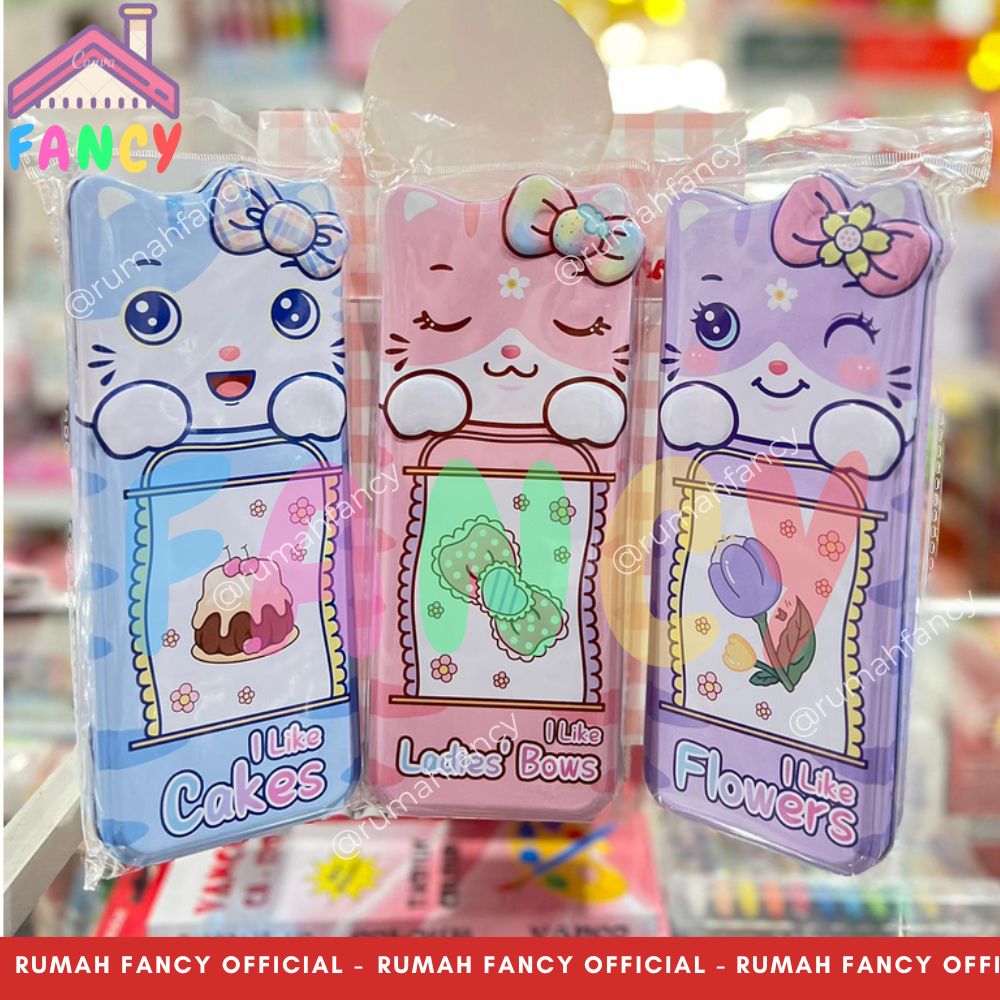 

[FREE DUS + BUBBLE] Tempat Pensil Kotak Pensil Xiao Ling Jing KALENG Kucing Timbul B 773