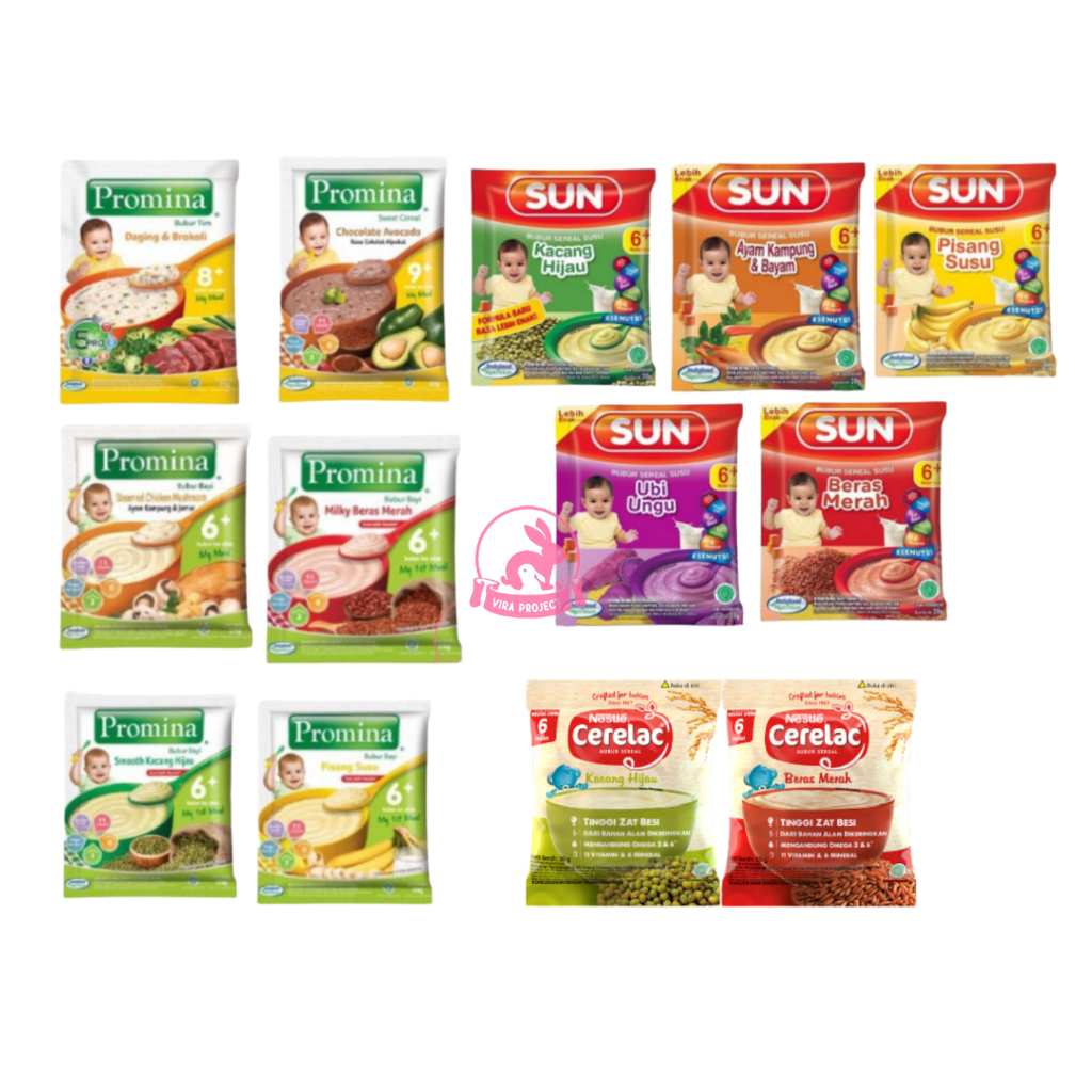 PROMINA SUN CERELAC SACHET 20G BUBUR BAYI MPASI BAYI/BUBUR FORTIF/ BISKUIT MPASI