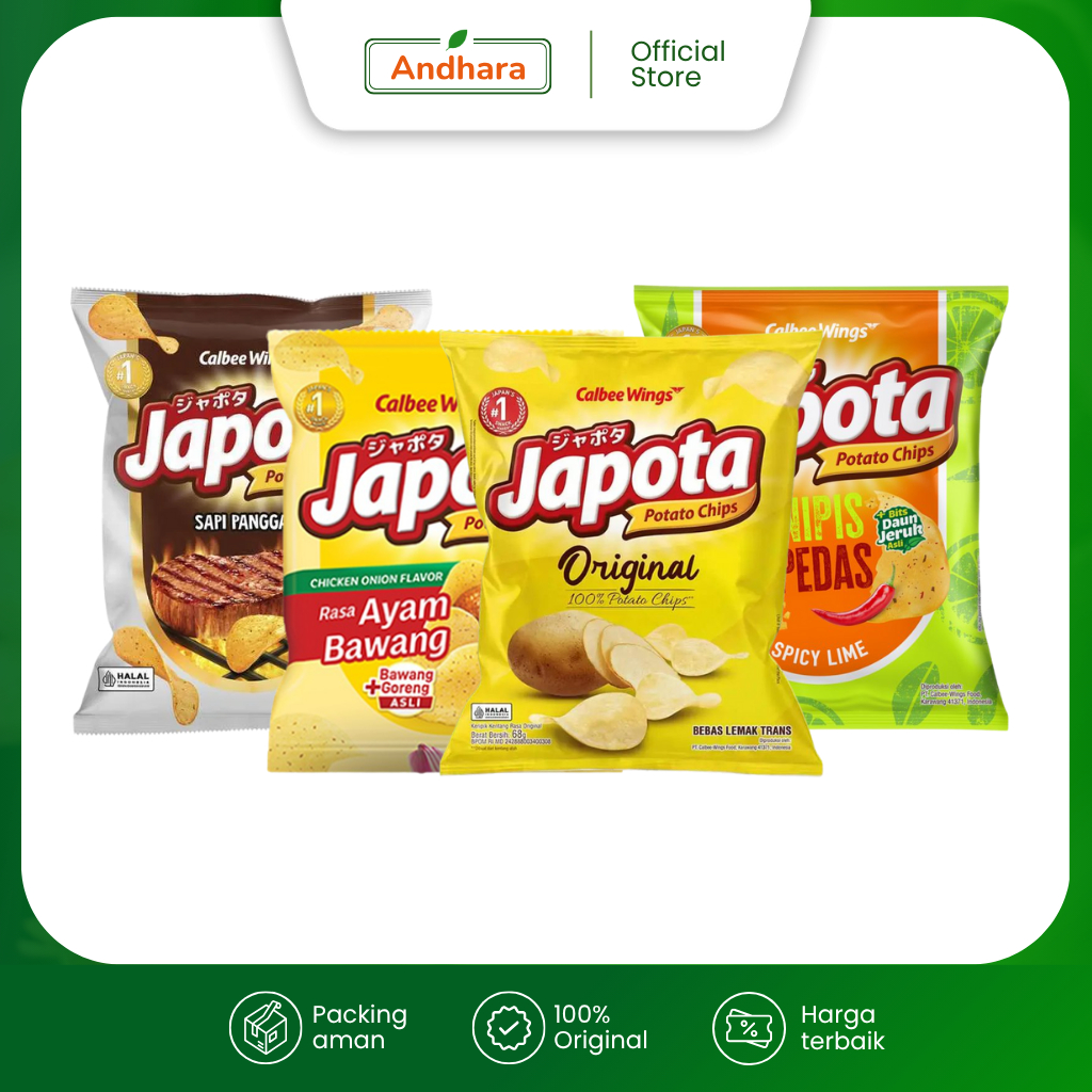 

Japota Potato Chips 68gr - Snack Kentang Aneka Rasa
