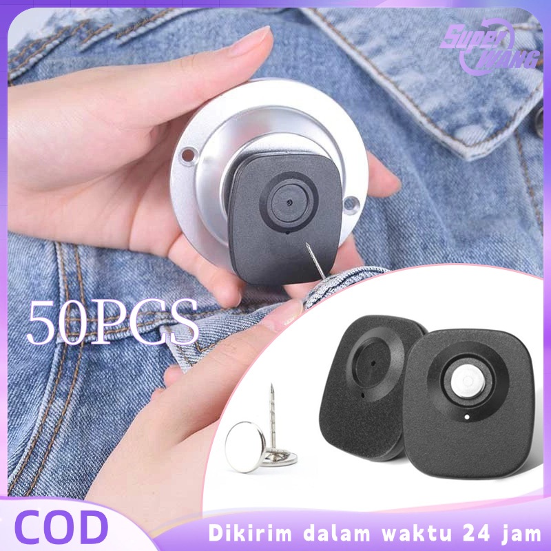 50pcs Sensor Alarm Tag Baju Hard Tag Sensor Dengan Pin Butik Hard Tag Alarm Anti Theft Maling Sensor