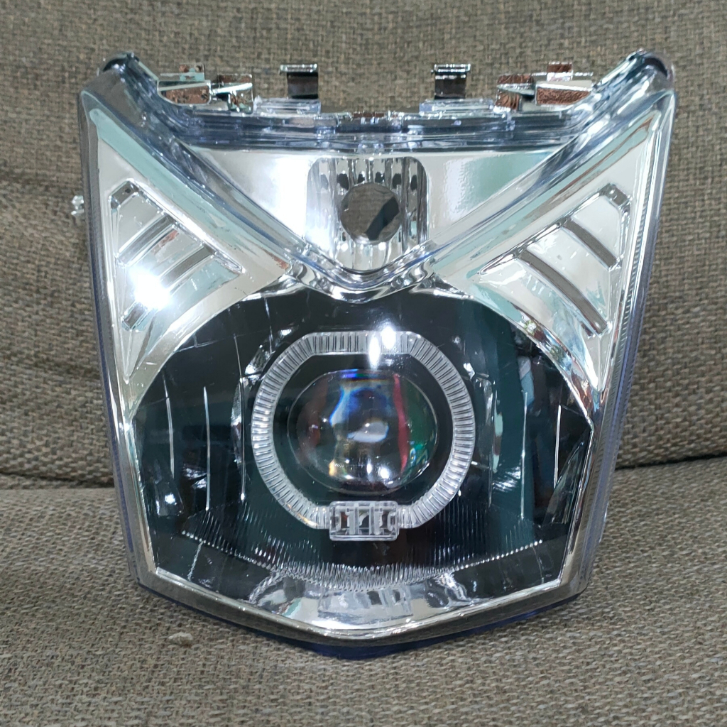 Revektor Lampu Depan Biled Motor Beat Fi WARNA Bening 1 Set Revektor + Lampu Projie Biled