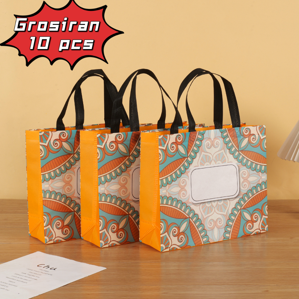 

Grosiran 10pcs-Tas hamper - Goodie bag - Tas Belanja - Tas Souvenir - Tas Kado - Tas Jinjing - Tas Lipat-Kantong Belanja - Souvenir - Shopping bag - Spoundbond - Tote Bag - Tas Wanita - Tas Murah - Tas Belanja Murah - Tebal dan Kuat